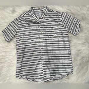 Old Navy Black and White Striped boys button down